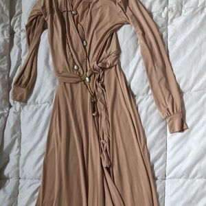 Naked Wardrobe nude colored maxi dress